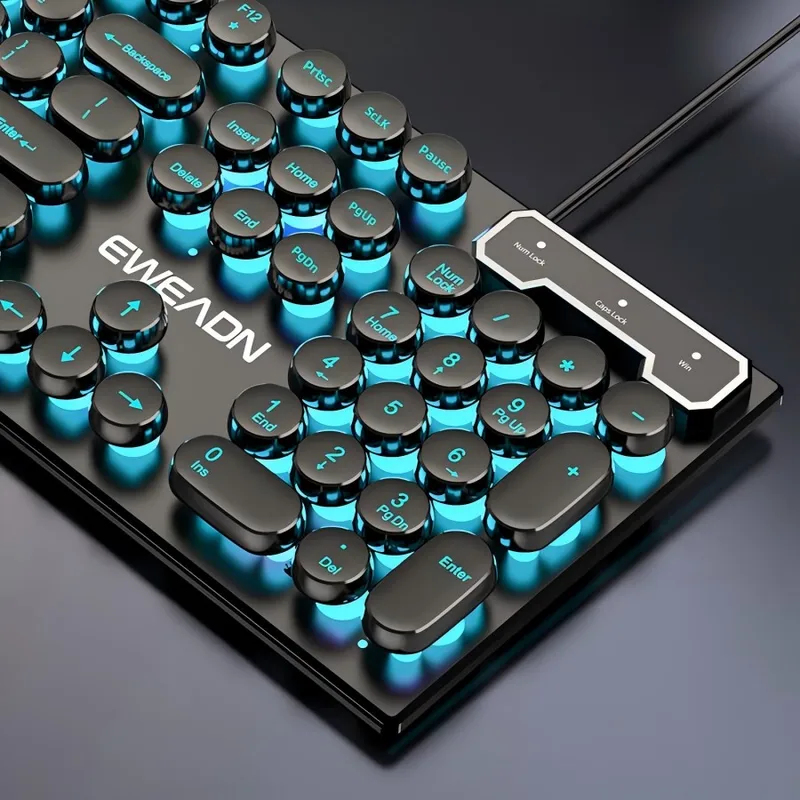 Gaming Keyboard Wireless - Retro Punk Mechanical Feel Keyboard Mouse