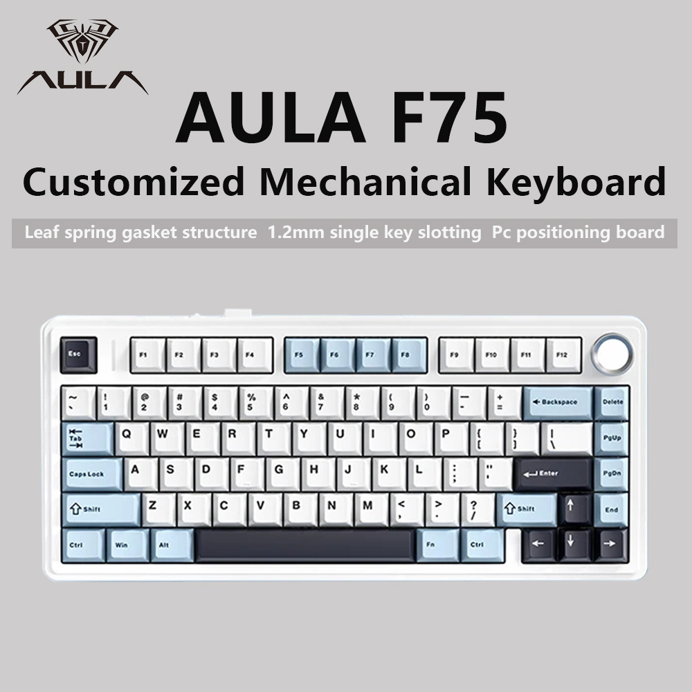 Gaming Keyboard Hot Swappable - AULA F75 2.4G Wireless/Bluetooth/Wired Gaming Mechanical