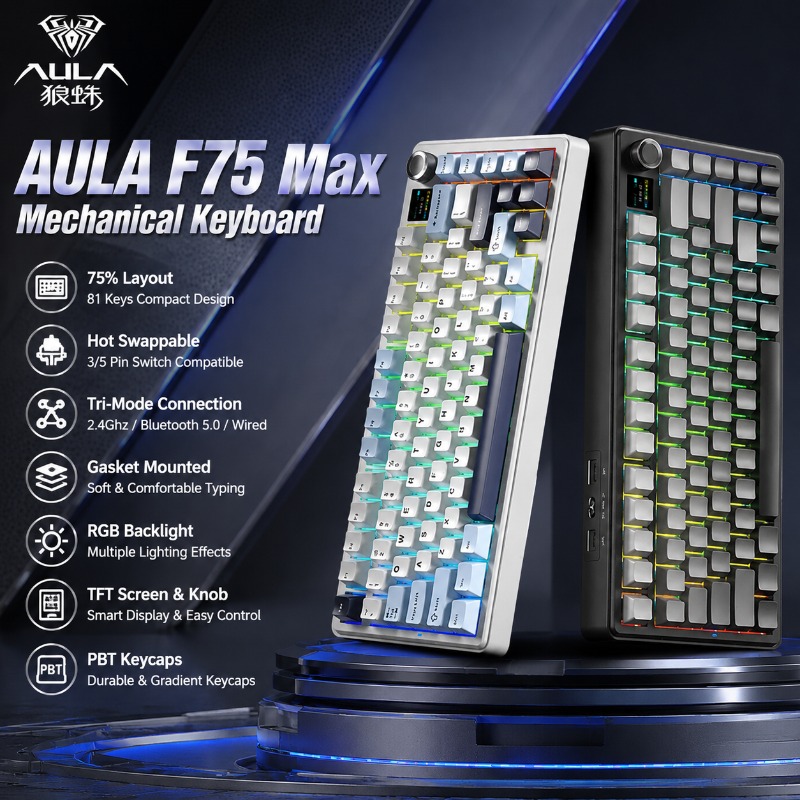 Gaming Keyboard Ergo - AULA F75 Max Mechanical Keyboard 75%