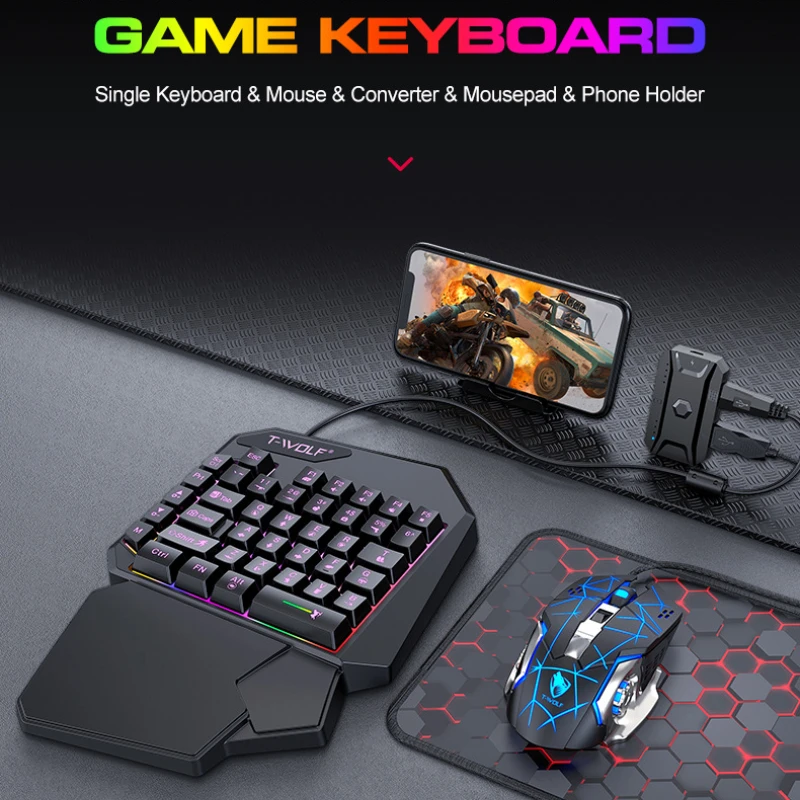 T-WOLF TF900 One Handed Keyboa - Gaming Keyboard Hand review and price