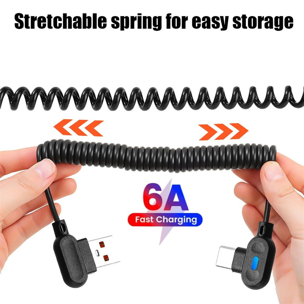 90° Angle Elbow USB Type-C Fas - Coiled Usb Cable review and price