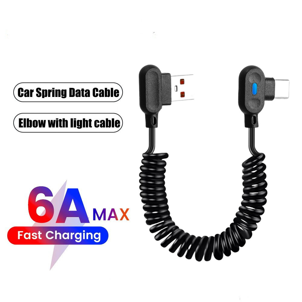90° Angle Elbow USB Type-C Fas - Coiled Usb Cable review and price