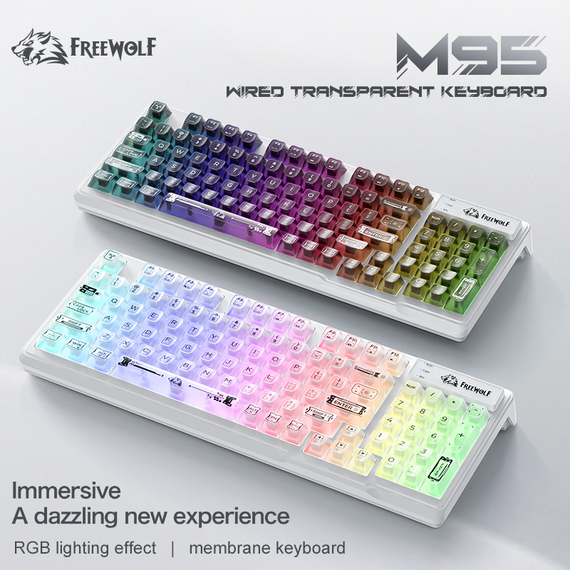 98% Compact Layout Wired RGB S - Keyboard Gaming Transparent review and price