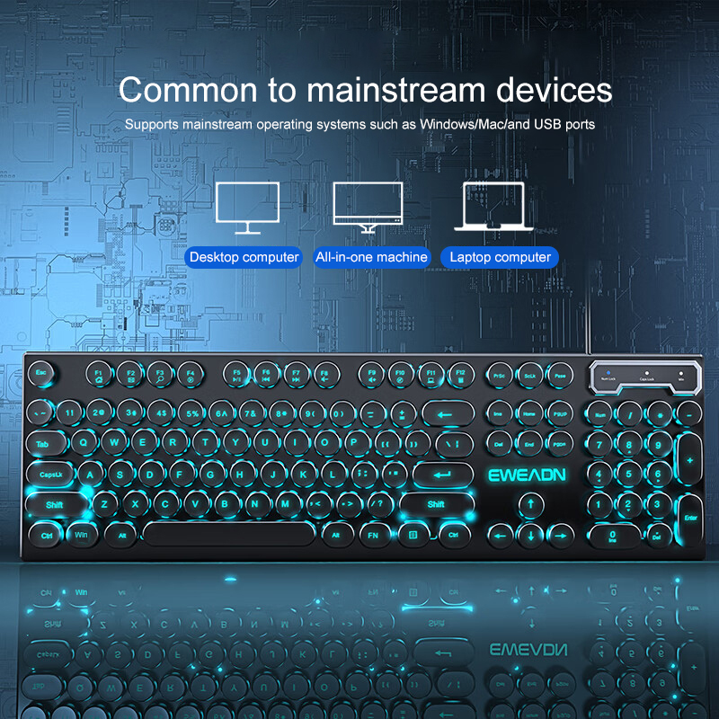 EWEADN Typewriter Gaming Keybo - Gaming Keyboard Blue Switches review and price