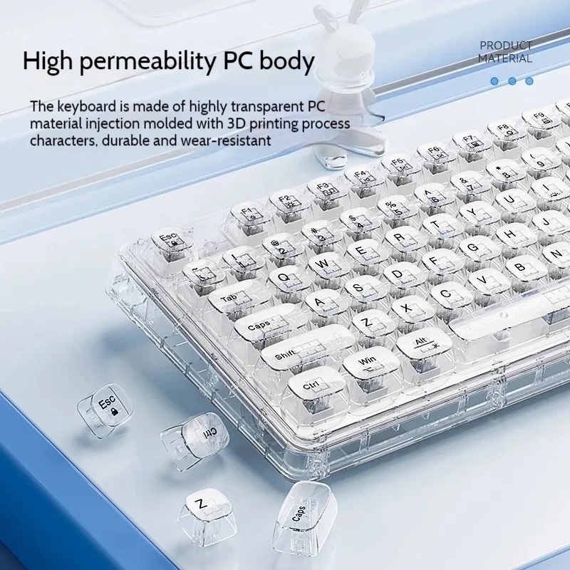 Transparent Ice Crystal Wirele - Keyboard Gaming Transparent review and price