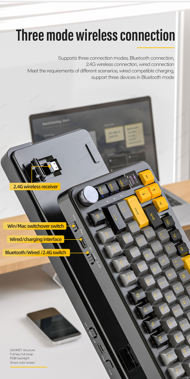 2024 New AL66 Mechanical Keybo - Gaming Keyboard Hot Swappable review and price