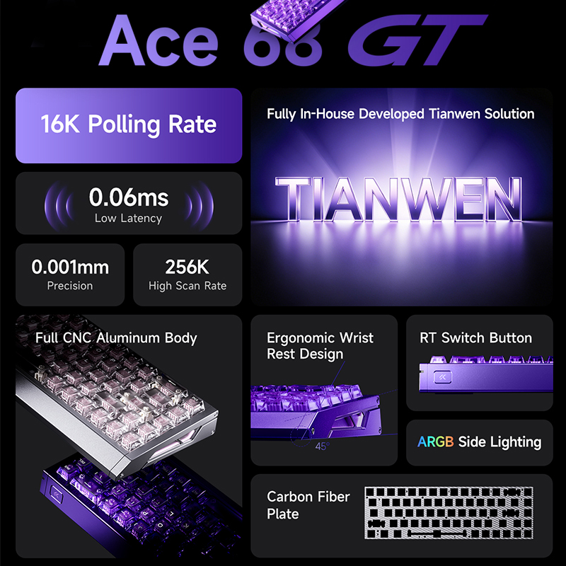 MCHOSE Ace 68 GT Aluminum Allo - Gaming Keyboard Hot Swappable review and price