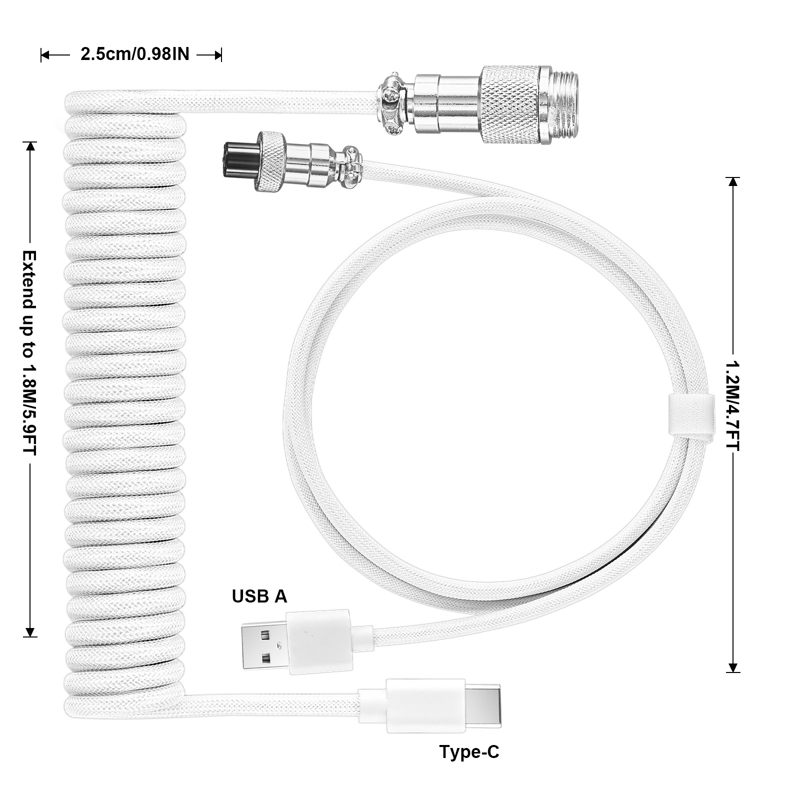 Type C Mechanical Keyboard Coi - Coiled Usb Cable review and price